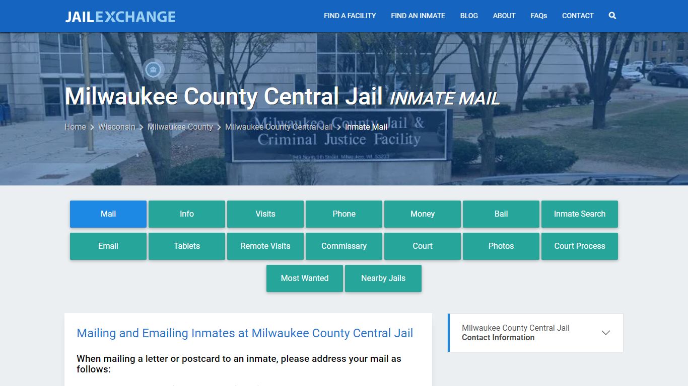 Inmate Mail - Milwaukee County Central Jail, WI - Jail Exchange