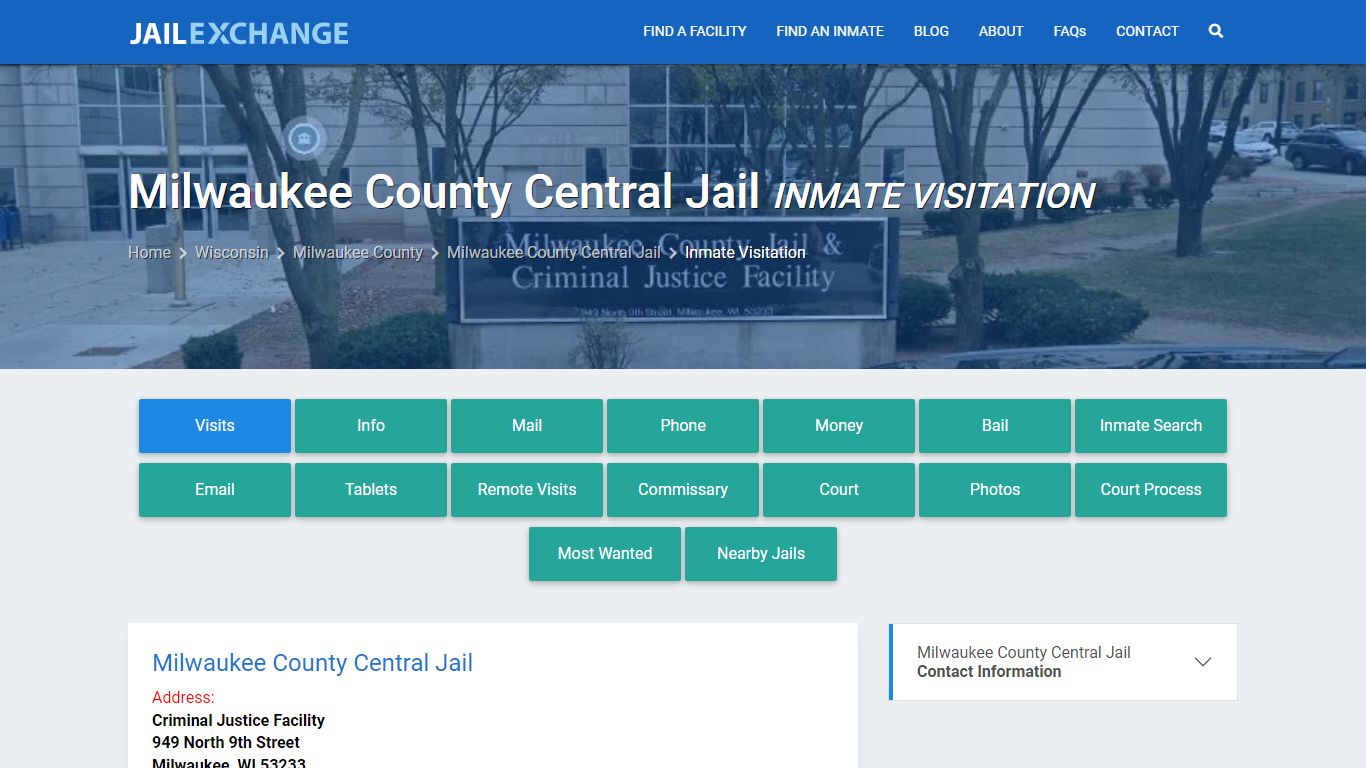 Inmate Visitation - Milwaukee County Central Jail, WI - Jail Exchange